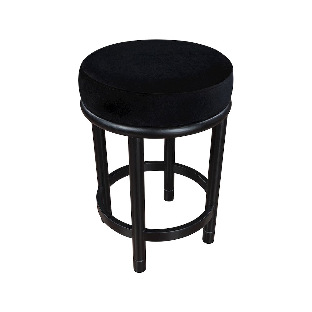 Monette Black Velvet Counter Stool