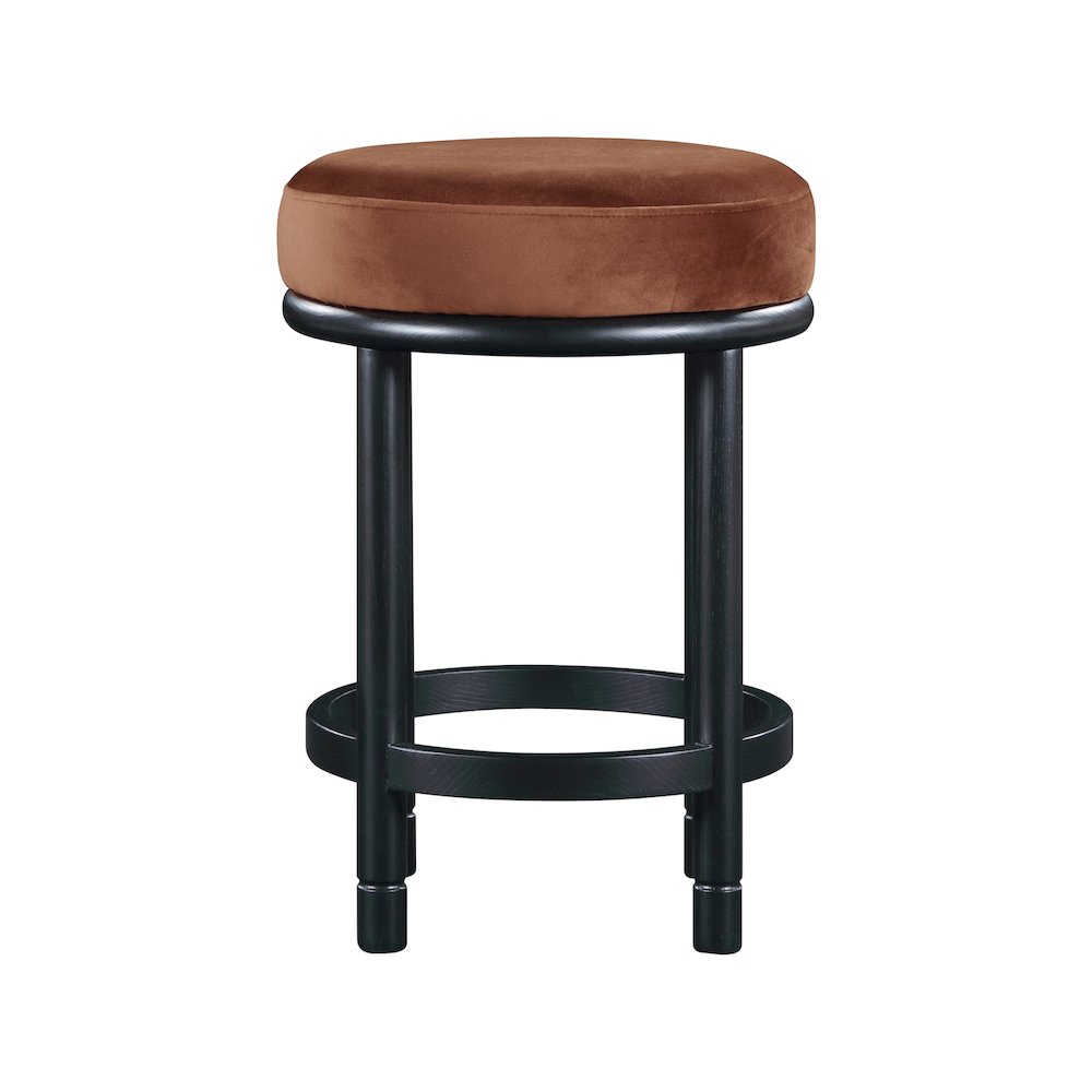 Monette Cognac Velvet Counter Stool