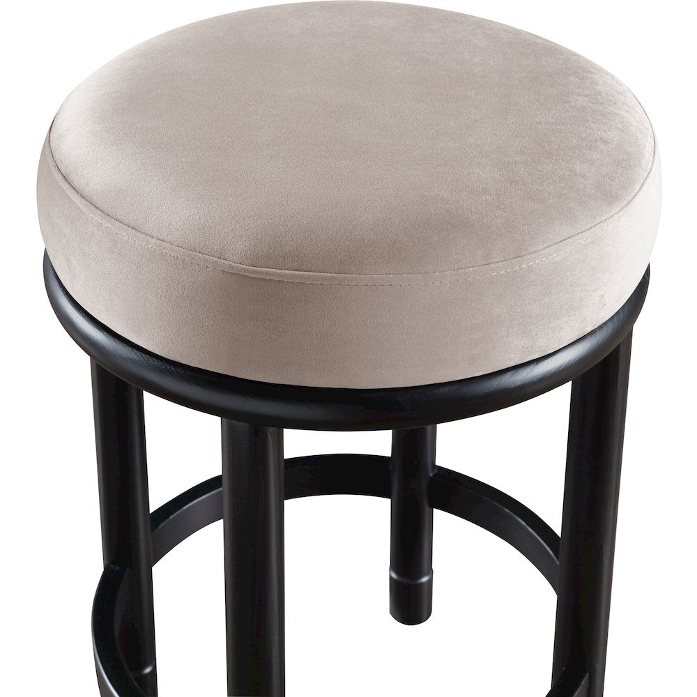 Monette Taupe Velvet Counter Stool