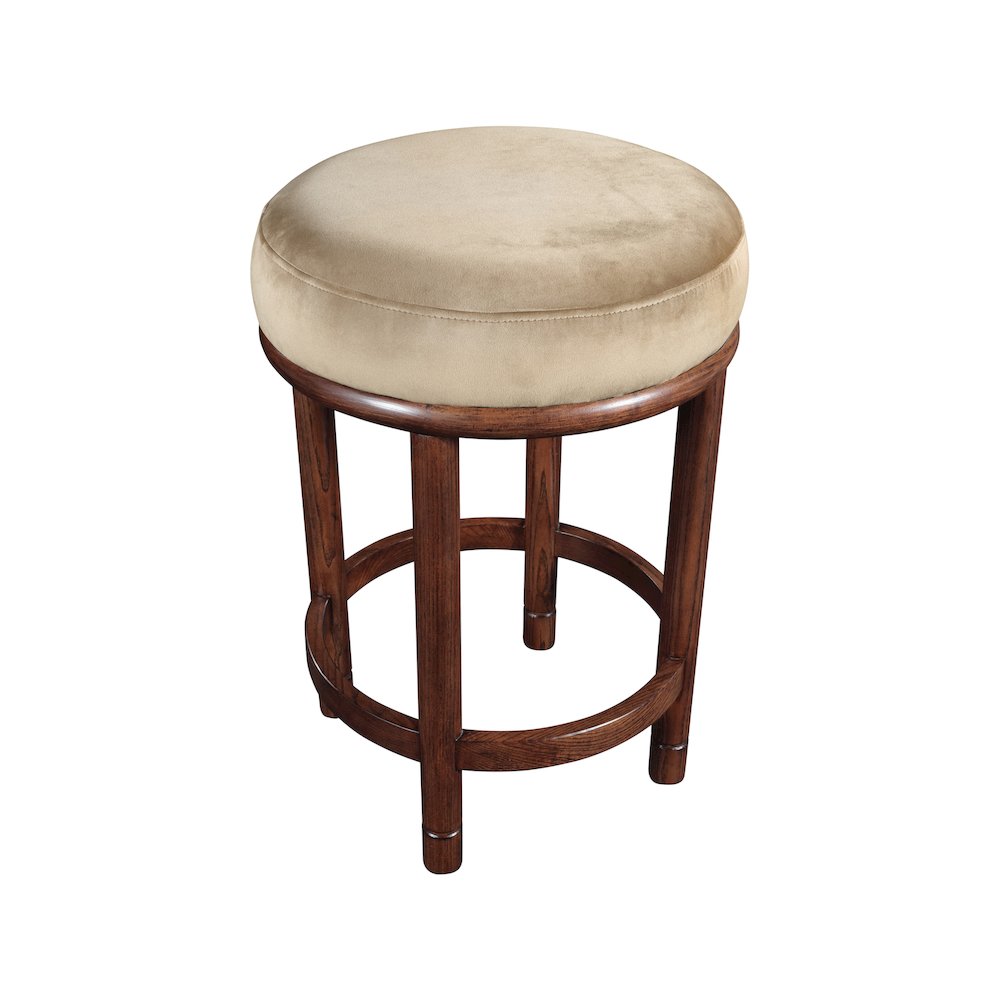 Monette Beige Velvet Counter Stool