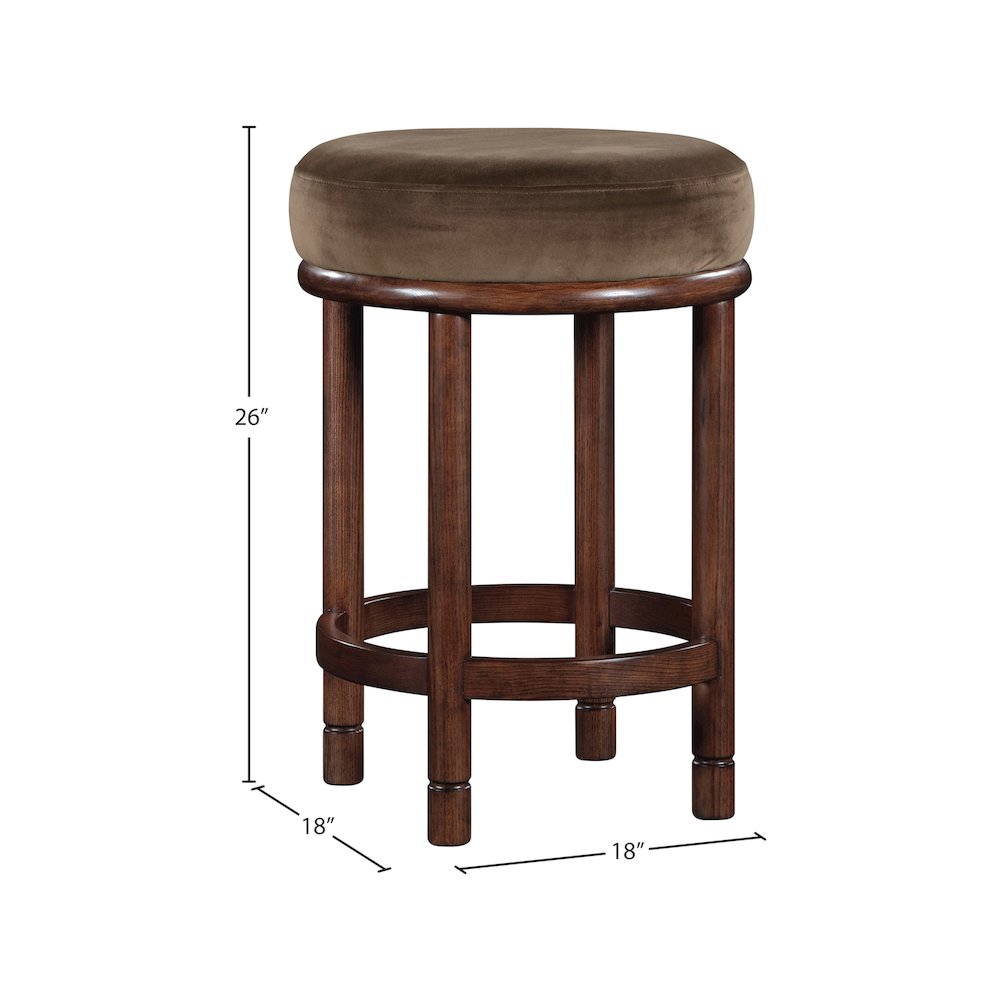 Monette Brown Velvet Counter Stool