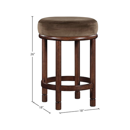 Monette Brown Velvet Counter Stool