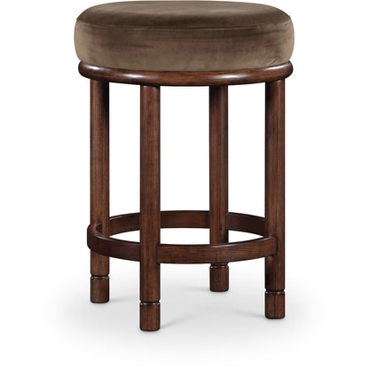 Monette Brown Velvet Counter Stool