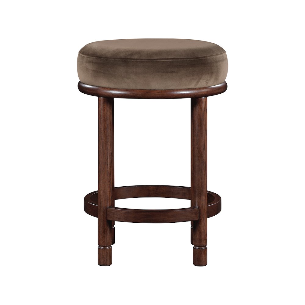 Monette Brown Velvet Counter Stool