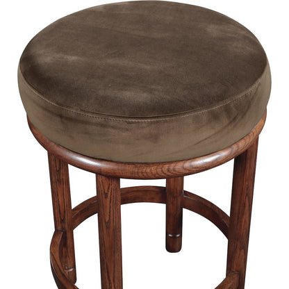 Monette Brown Velvet Counter Stool