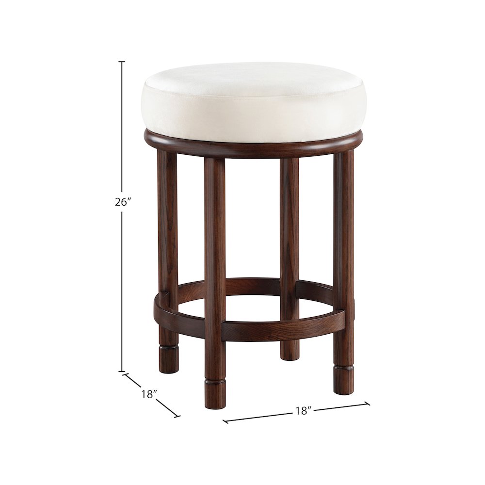 Monette Cream Velvet Counter Stool