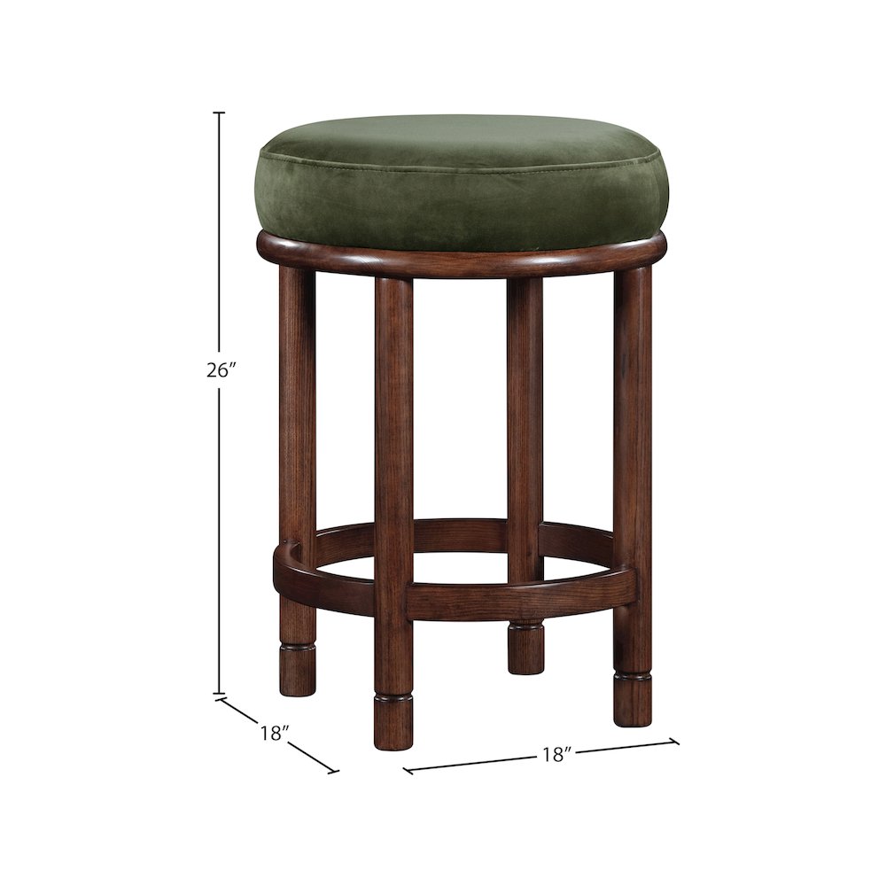 Monette Green Velvet Counter Stool