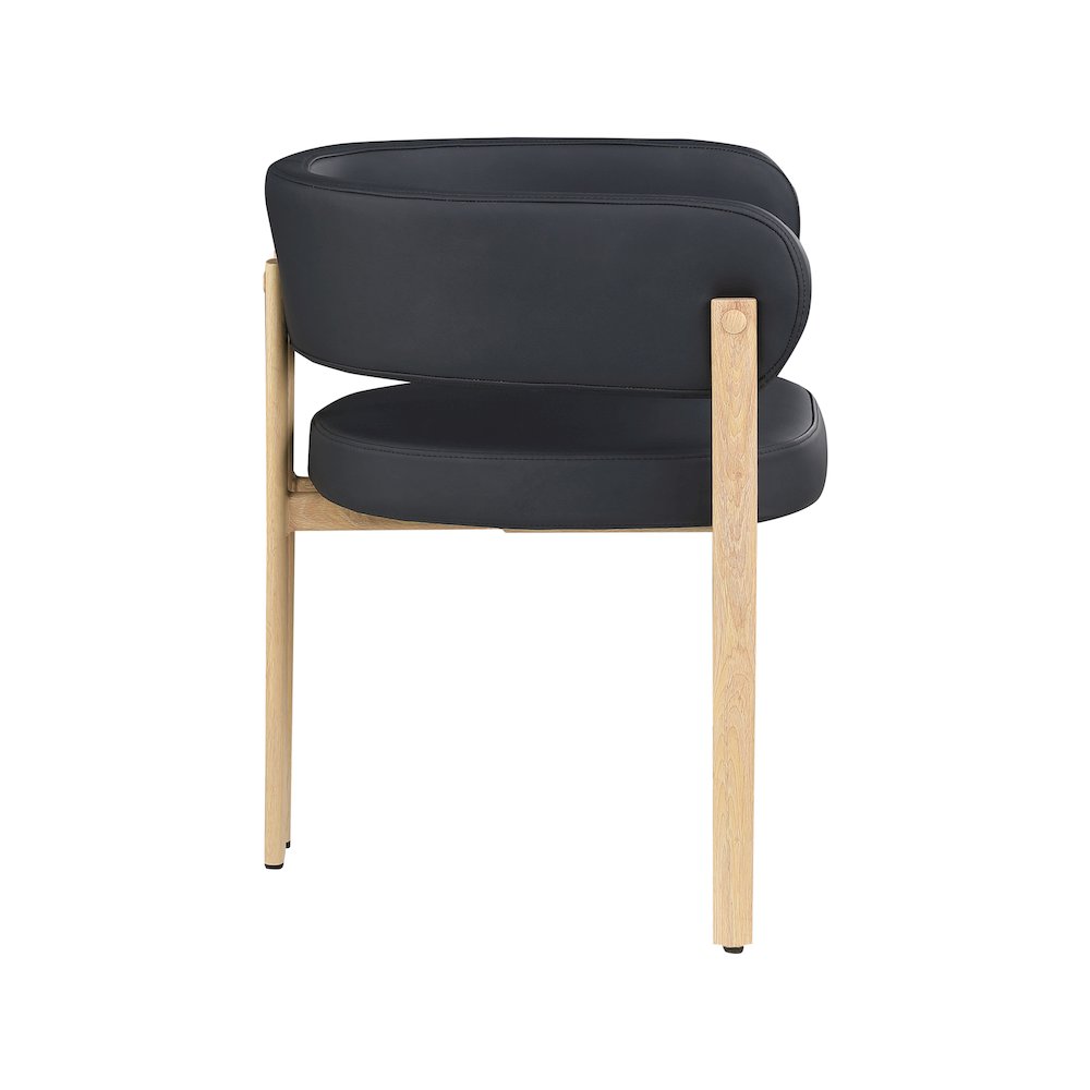Gideon Black Vegan Leather Dining Chair, Set of 2