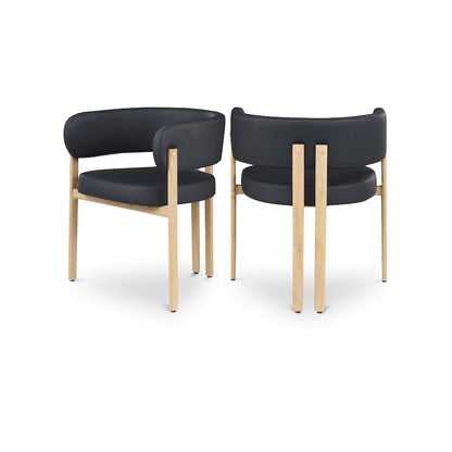 Gideon Black Vegan Leather Dining Chair, Set of 2