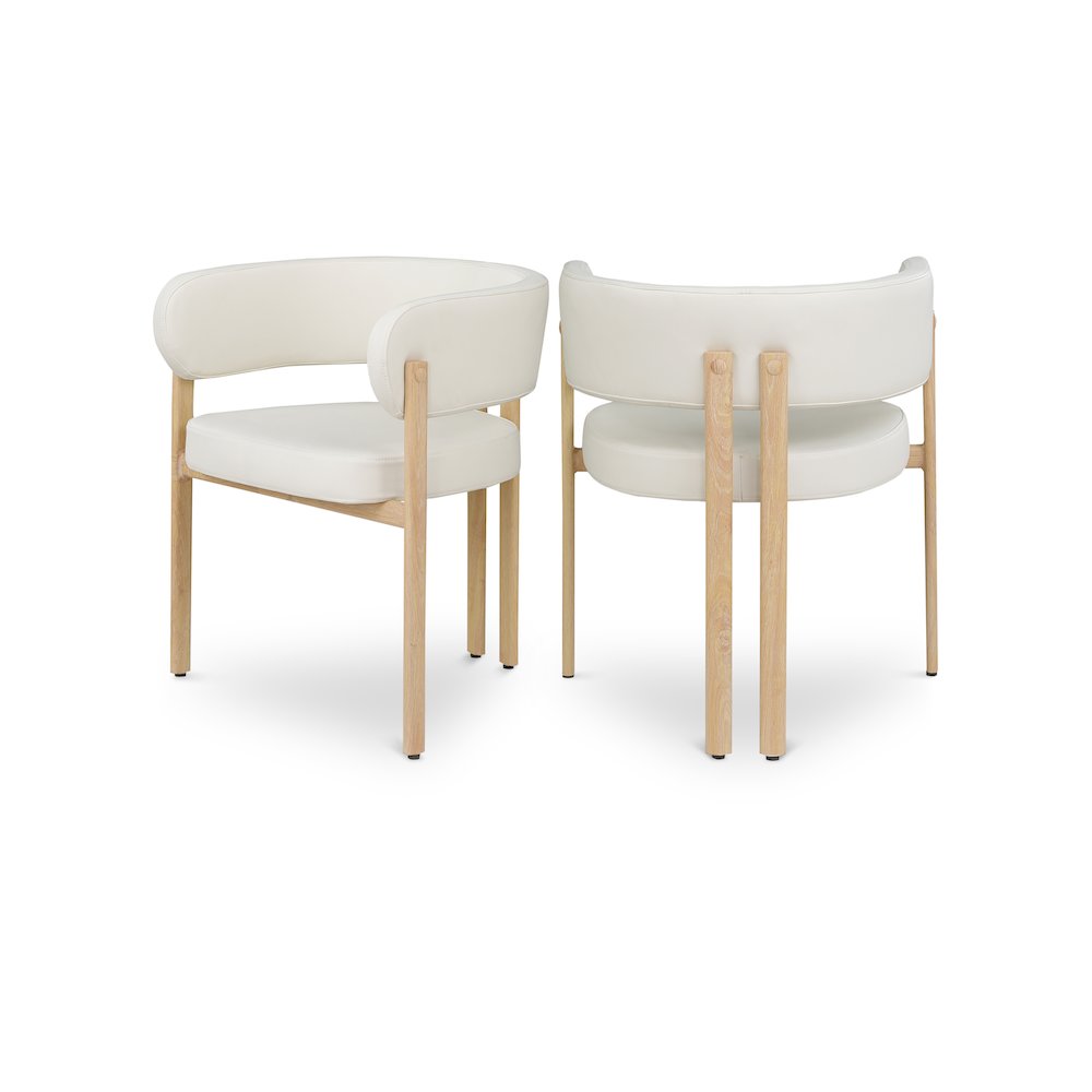 Gideon Cream Vegan Leather Dining Chair, Set of 2