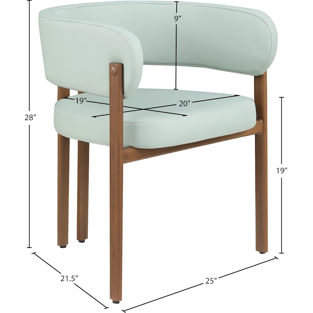 Gideon Mint Green Vegan Leather Dining Chair, Set of 2