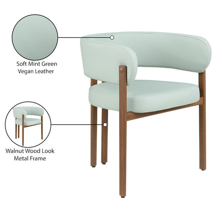 Gideon Mint Green Vegan Leather Dining Chair, Set of 2