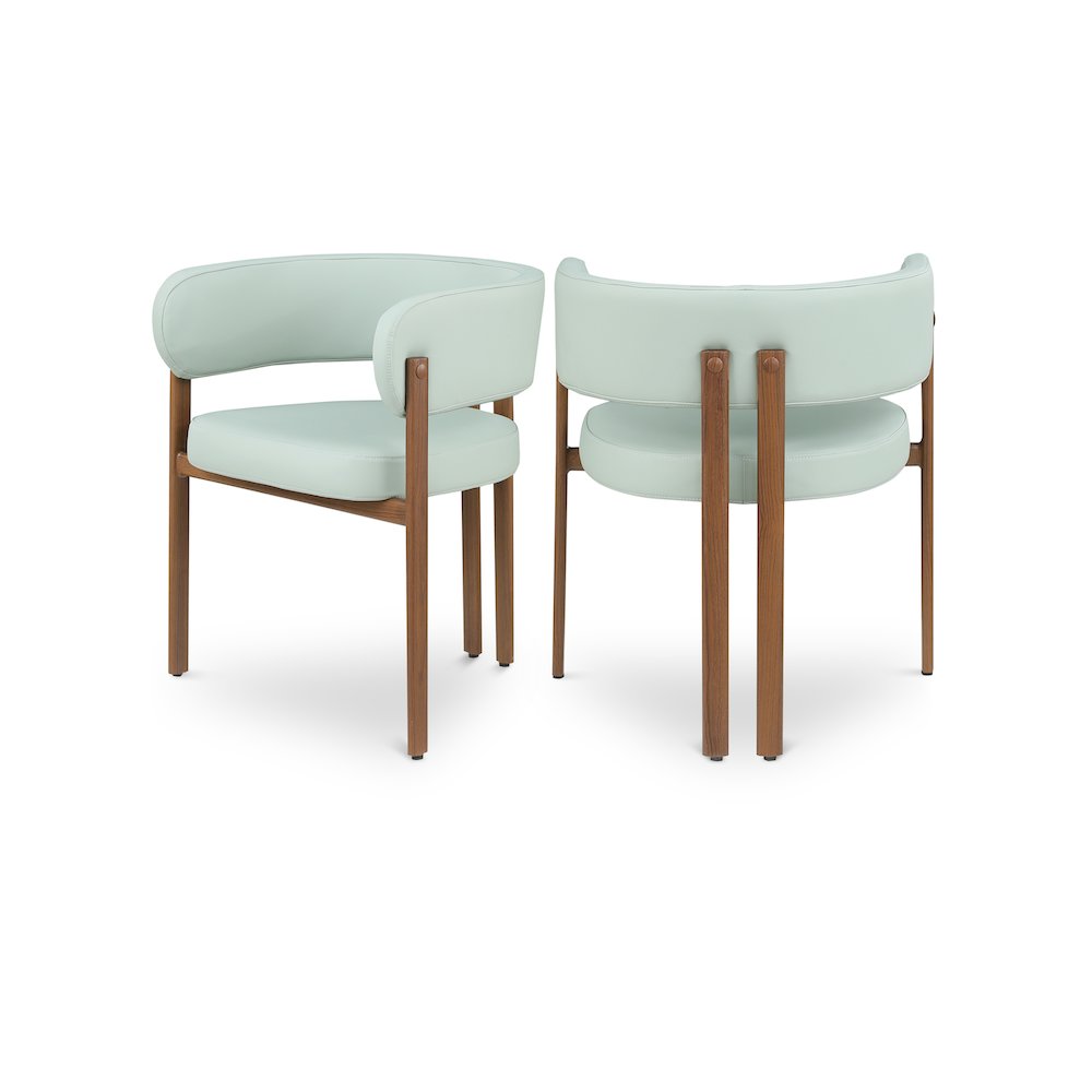 Gideon Mint Green Vegan Leather Dining Chair, Set of 2