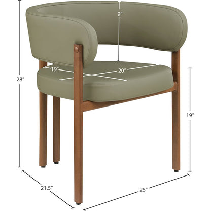 Gideon Olive Green Vegan Leather Dining Chair, Set of 2