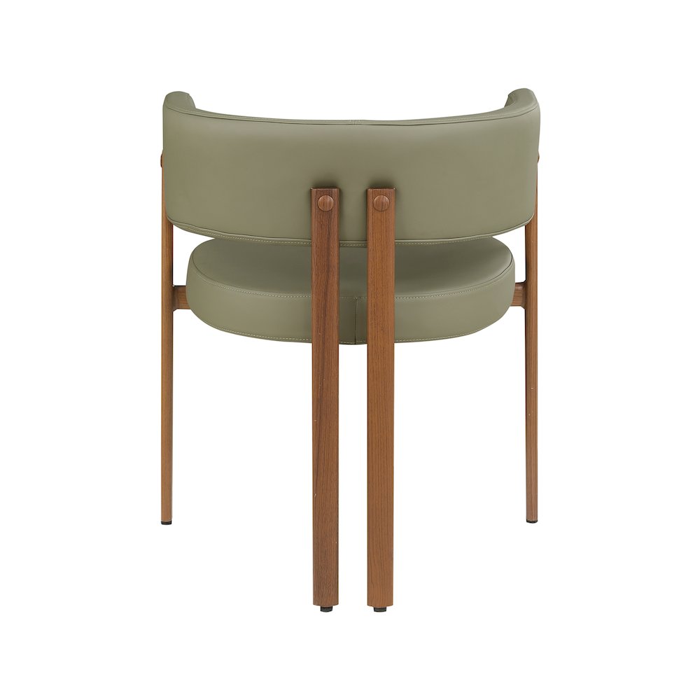 Gideon Olive Green Vegan Leather Dining Chair, Set of 2
