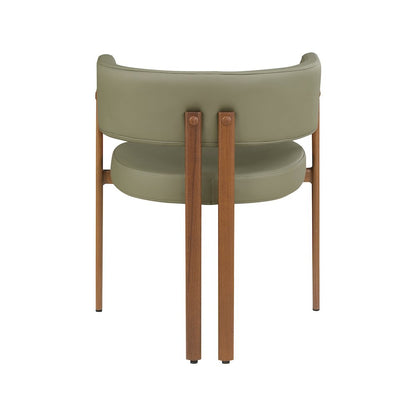 Gideon Olive Green Vegan Leather Dining Chair, Set of 2