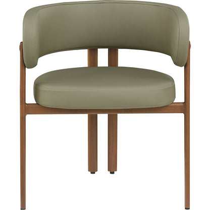 Gideon Olive Green Vegan Leather Dining Chair, Set of 2