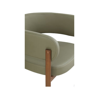 Gideon Olive Green Vegan Leather Dining Chair, Set of 2