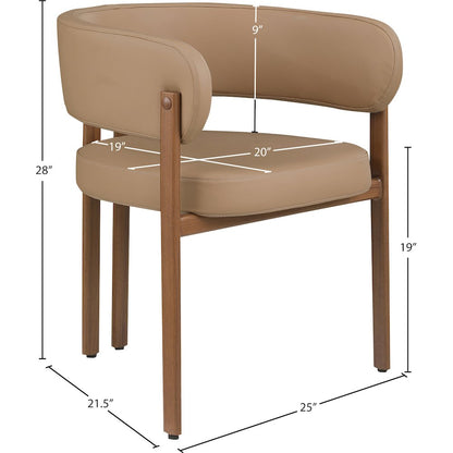 Gideon Tan Vegan Leather Dining Chair, Set of 2