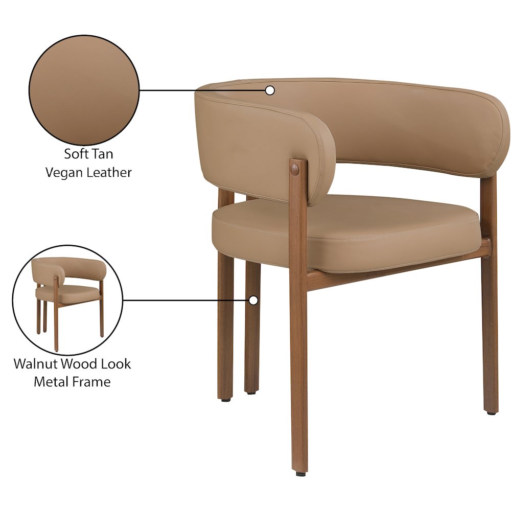 Gideon Tan Vegan Leather Dining Chair, Set of 2