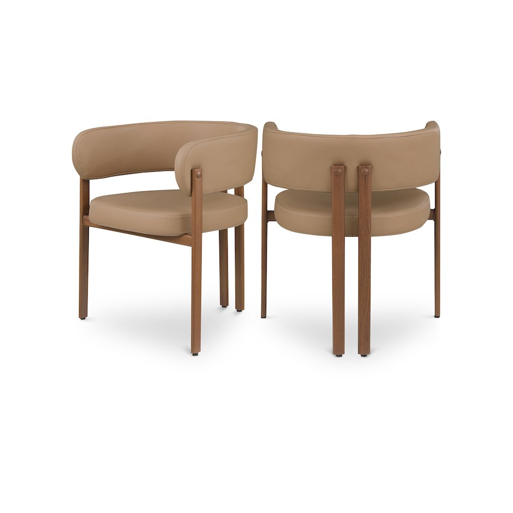 Gideon Tan Vegan Leather Dining Chair, Set of 2