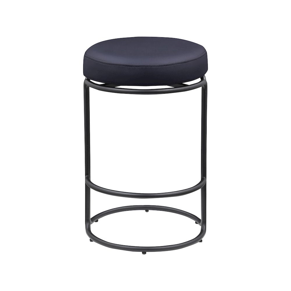 Madison Black Vegan Leather Counter Stool, Set of 2