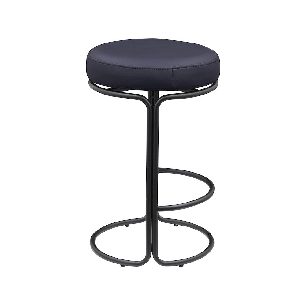 Madison Black Vegan Leather Counter Stool, Set of 2