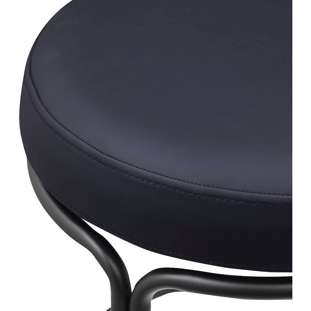 Madison Black Vegan Leather Counter Stool, Set of 2