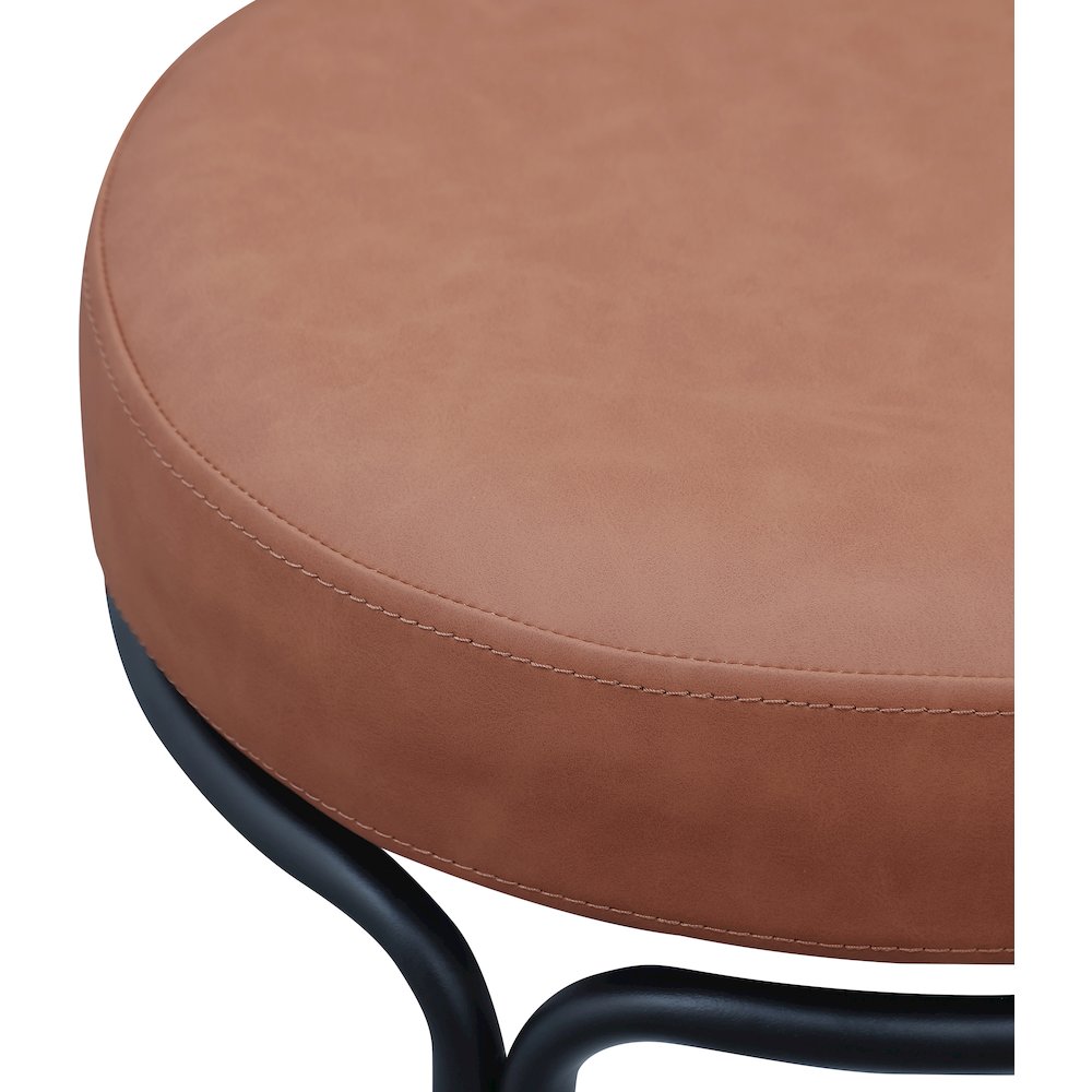 Madison Cognac Vegan Leather Counter Stool, Set of 2