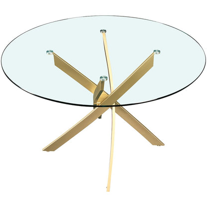 Xander Brushed Gold Dining Table