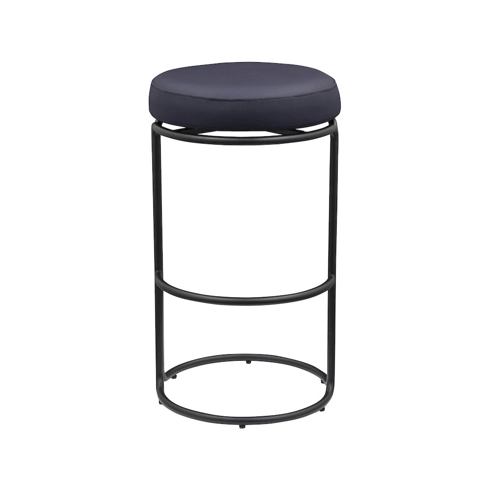 Madison Black Vegan Leather Bar Stool, Set of 2