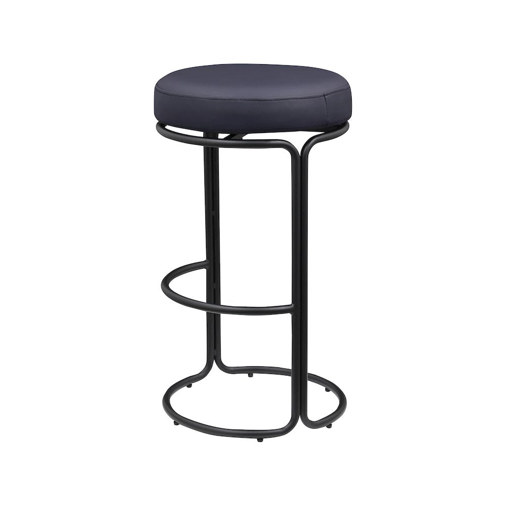 Madison Black Vegan Leather Bar Stool, Set of 2