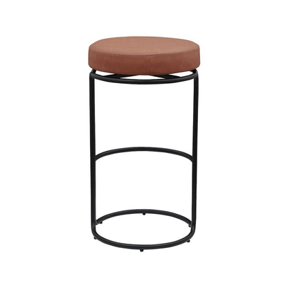 Madison Cognac Vegan Leather Bar Stool, Set of 2