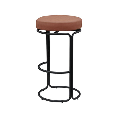 Madison Cognac Vegan Leather Bar Stool, Set of 2