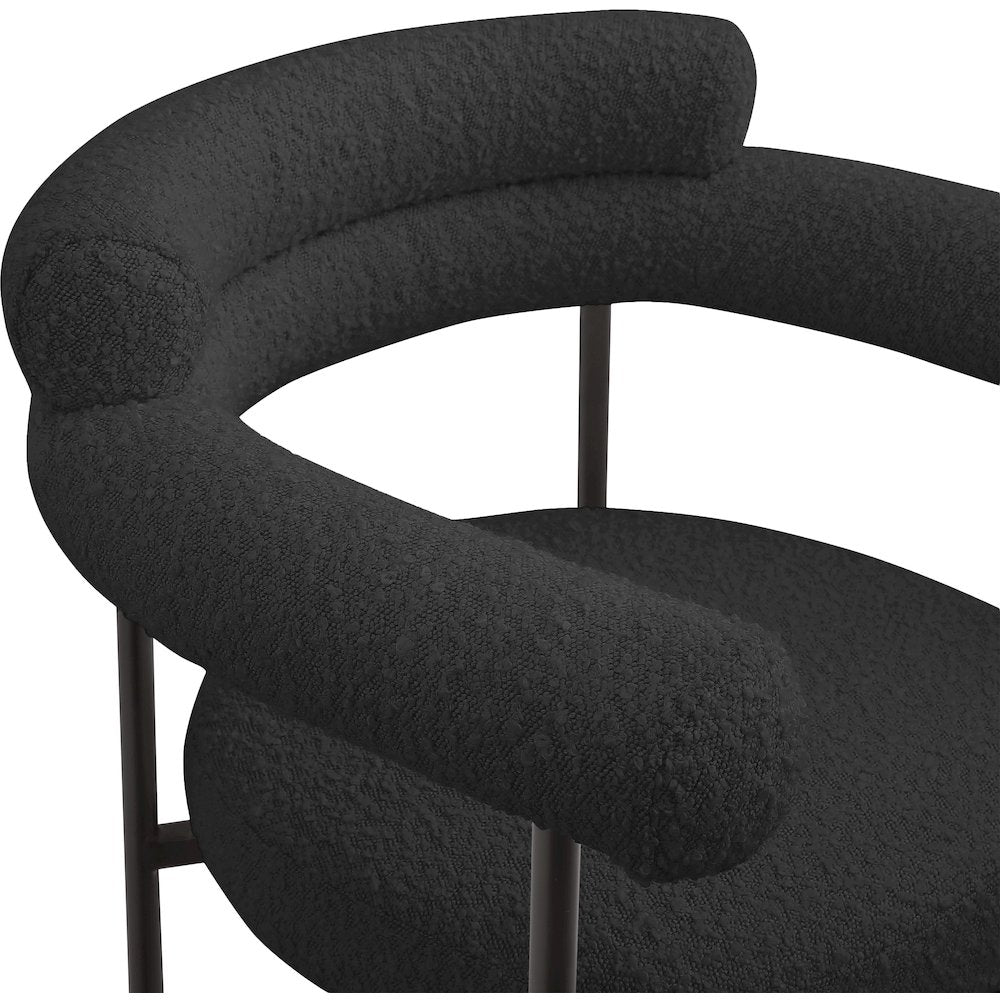 Blake Black Boucle Fabric Counter Stool, Set of 2