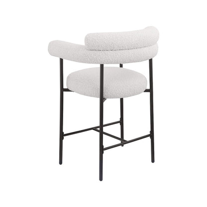 Blake Cream Boucle Fabric Counter Stool, Set of 2
