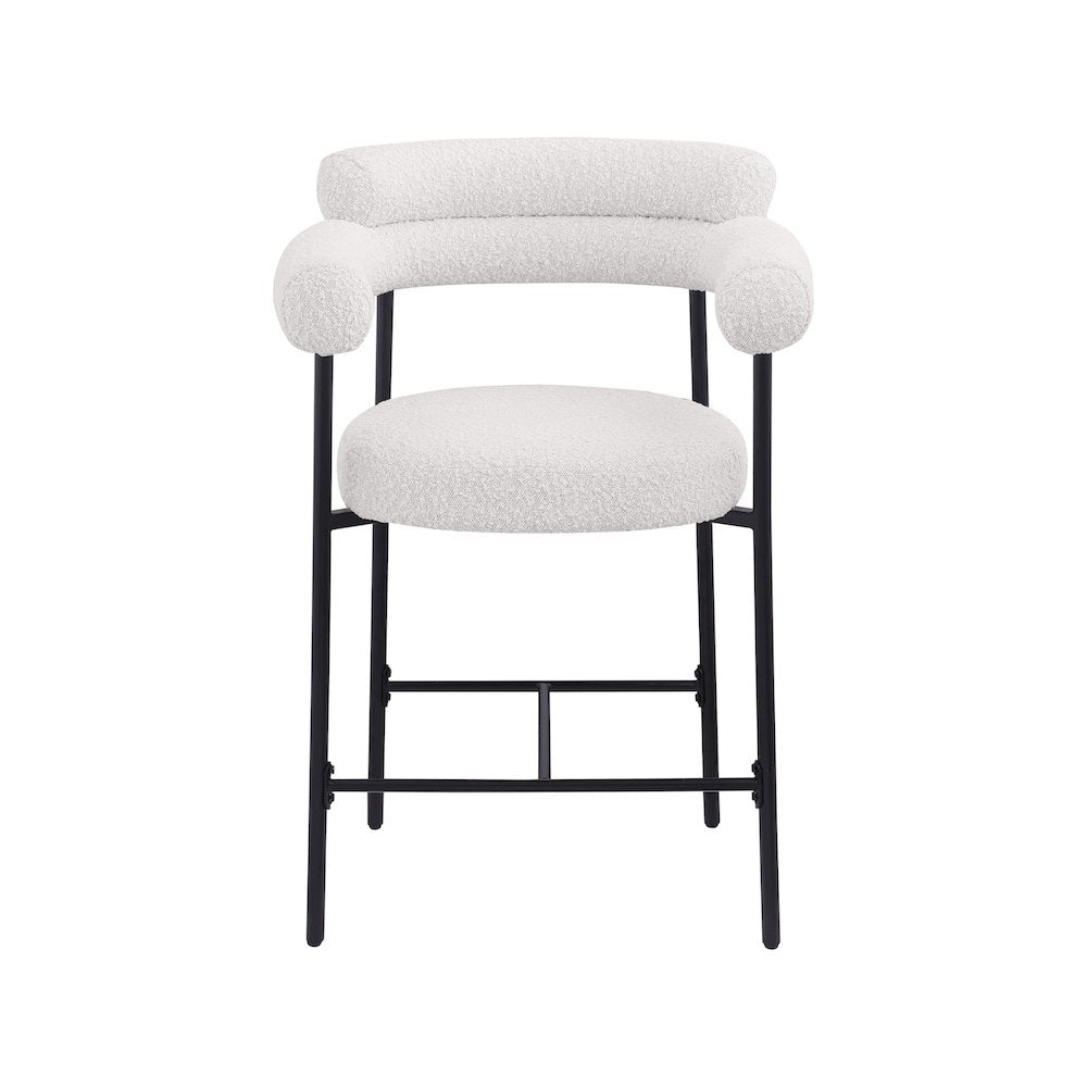 Blake Cream Boucle Fabric Counter Stool, Set of 2