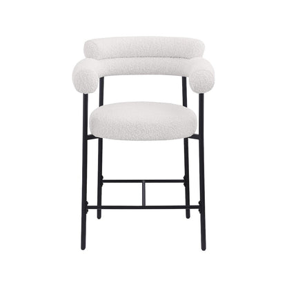 Blake Cream Boucle Fabric Counter Stool, Set of 2
