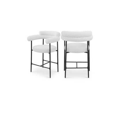 Blake Cream Boucle Fabric Counter Stool, Set of 2