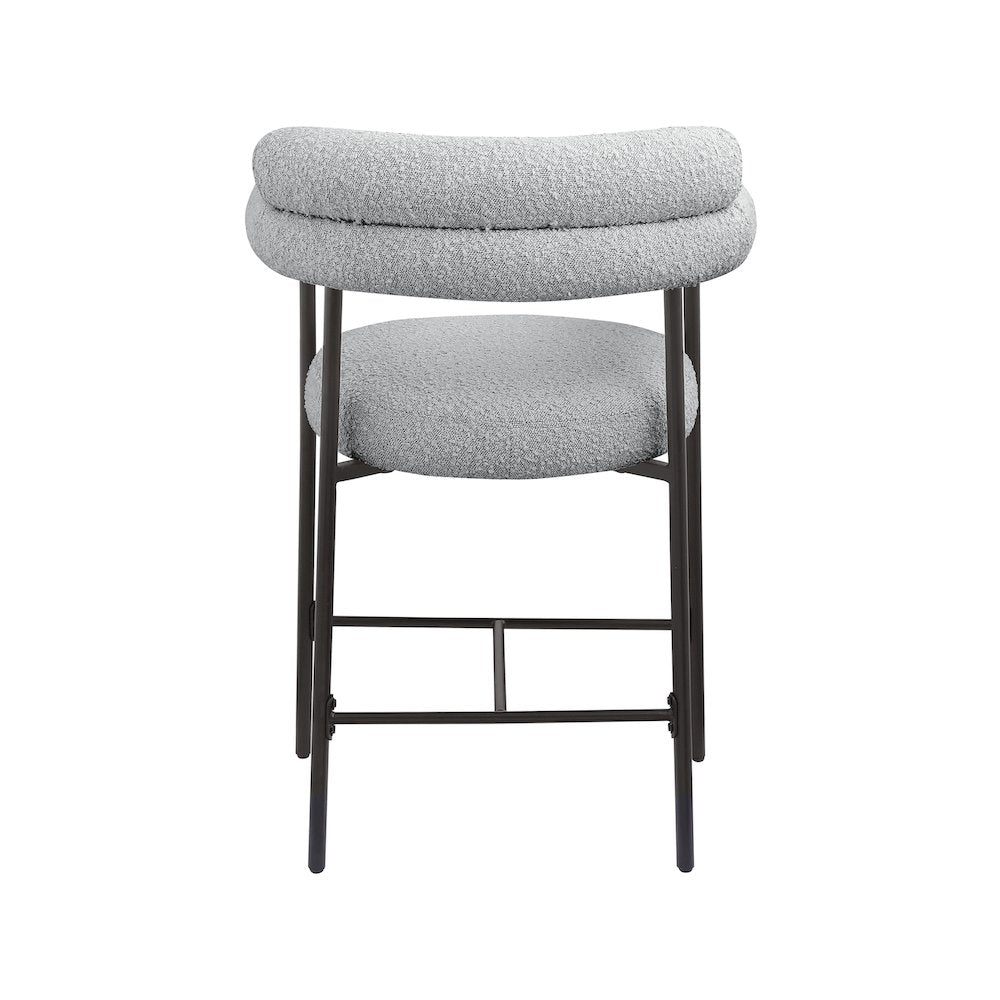 Blake Grey Boucle Fabric Counter Stool, Set of 2
