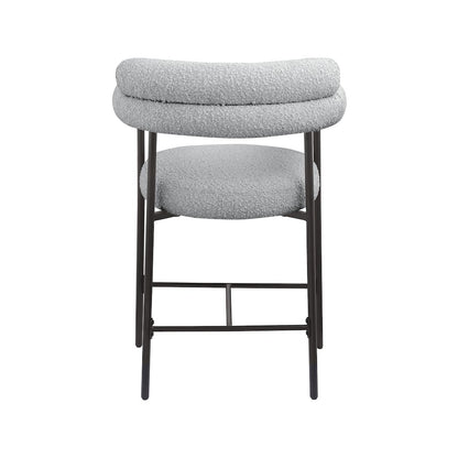 Blake Grey Boucle Fabric Counter Stool, Set of 2