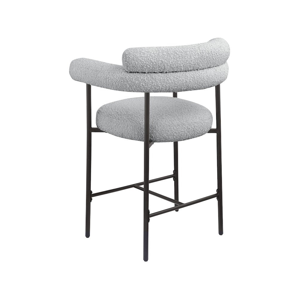 Blake Grey Boucle Fabric Counter Stool, Set of 2