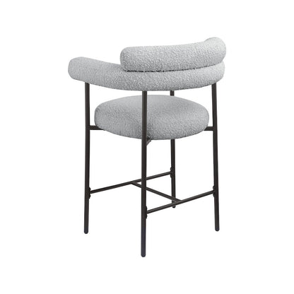Blake Grey Boucle Fabric Counter Stool, Set of 2