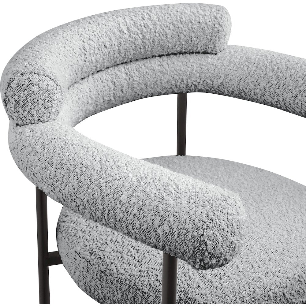 Blake Grey Boucle Fabric Counter Stool, Set of 2
