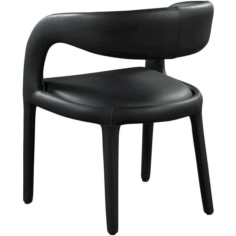Sylvester Black Vegan Leather Dining Chair