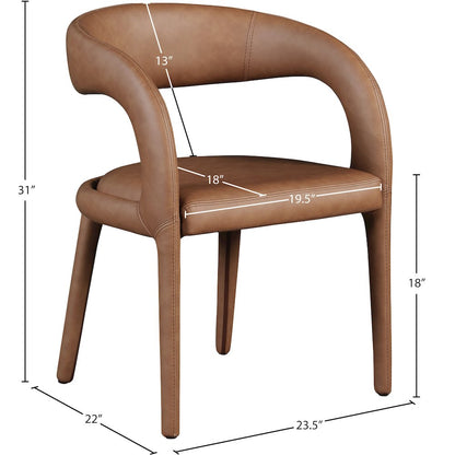 Sylvester Brown Vegan Leather Dining Chair
