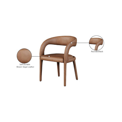 Sylvester Brown Vegan Leather Dining Chair