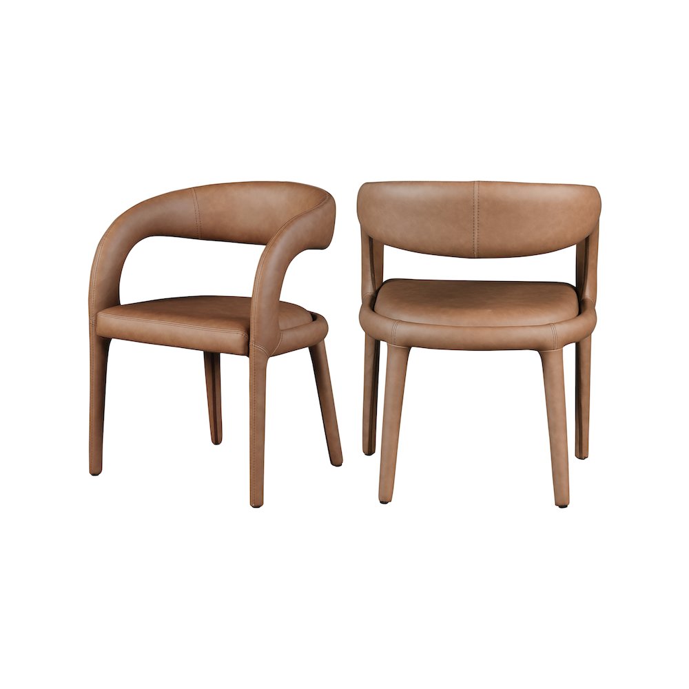 Sylvester Brown Vegan Leather Dining Chair