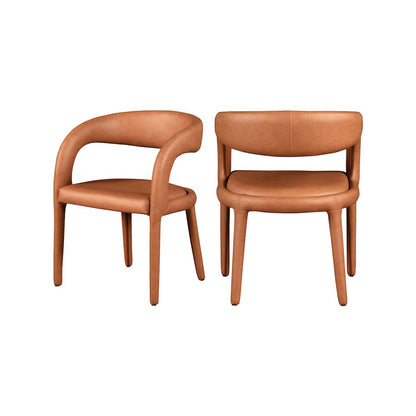 Sylvester Cognac Vegan Leather Dining Chair