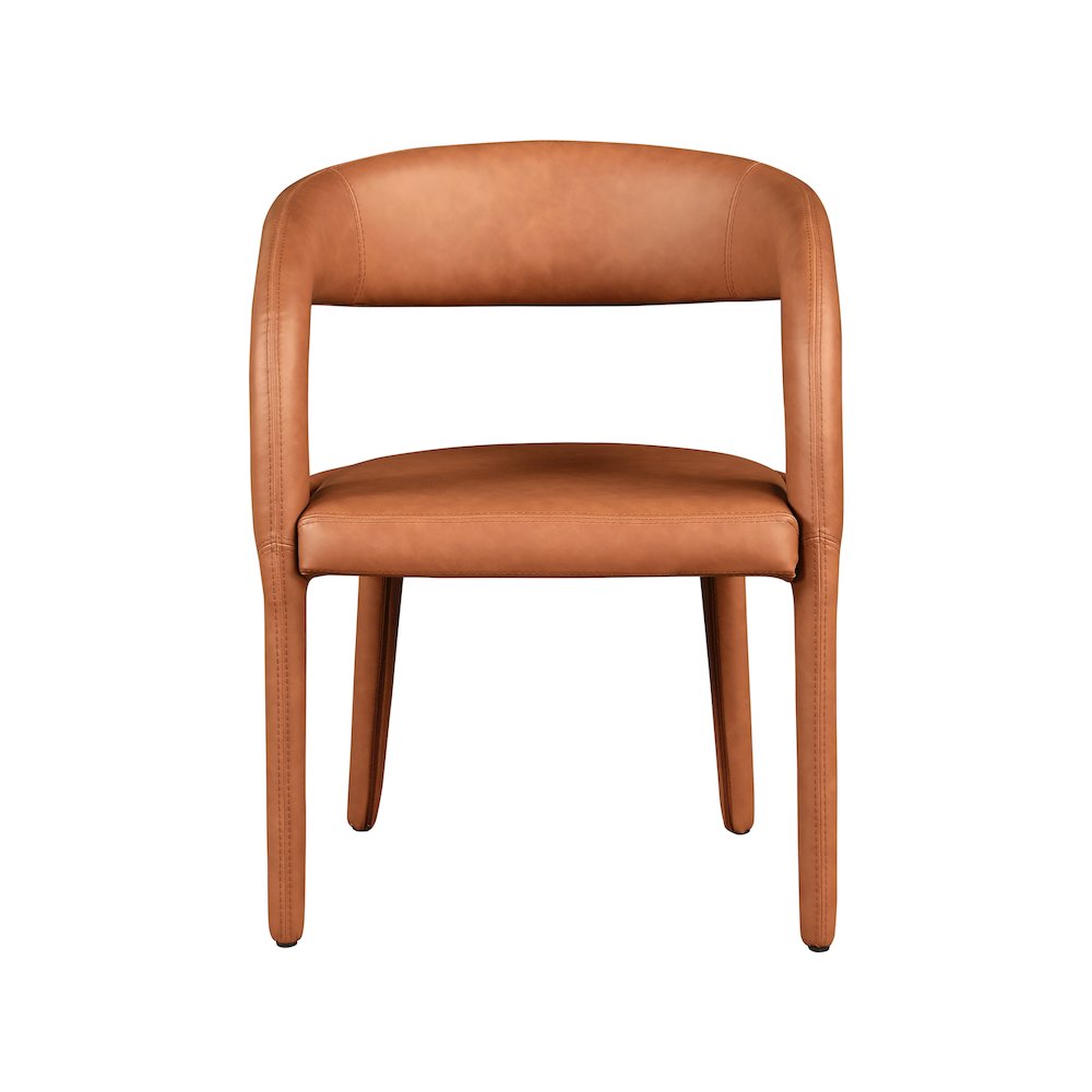 Sylvester Cognac Vegan Leather Dining Chair